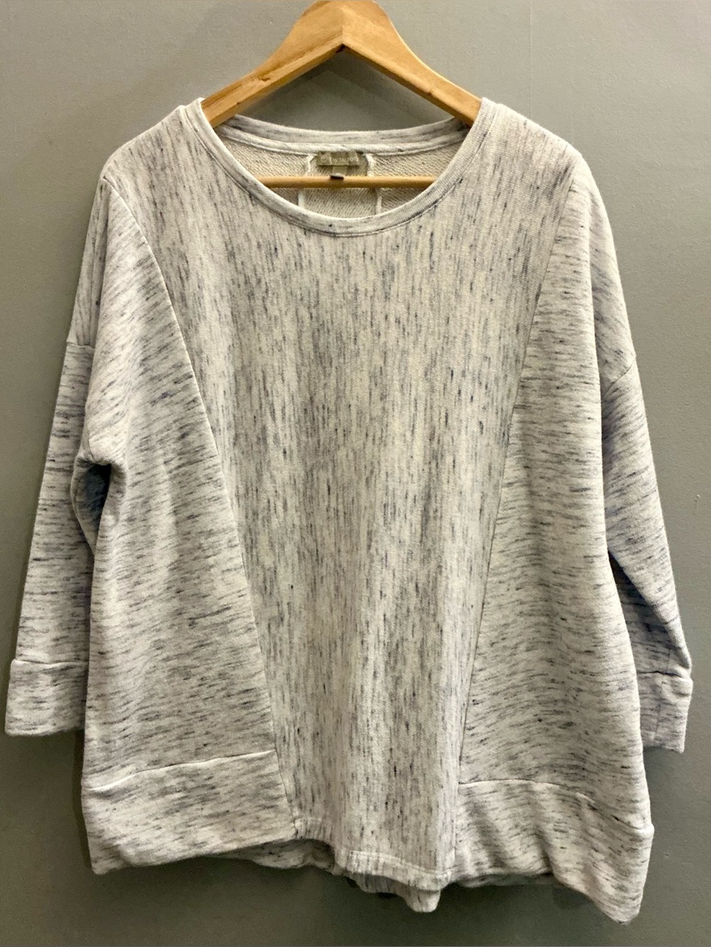 T by Talbots XL Marled Oversized Tunic Sweatshirt Top With Pockets Athleisure